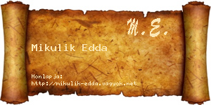 Mikulik Edda névjegykártya